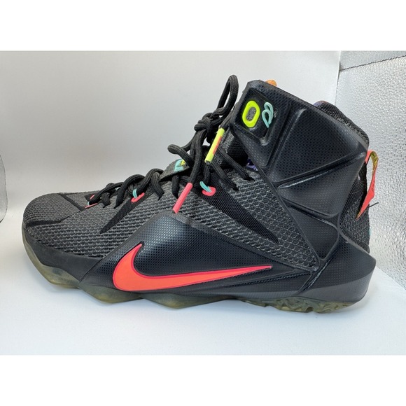 Nike LeBron 12 684593-068 Data Vintage Black Basketball Sneakers Men's Sz 10 US - Picture 8 of 15